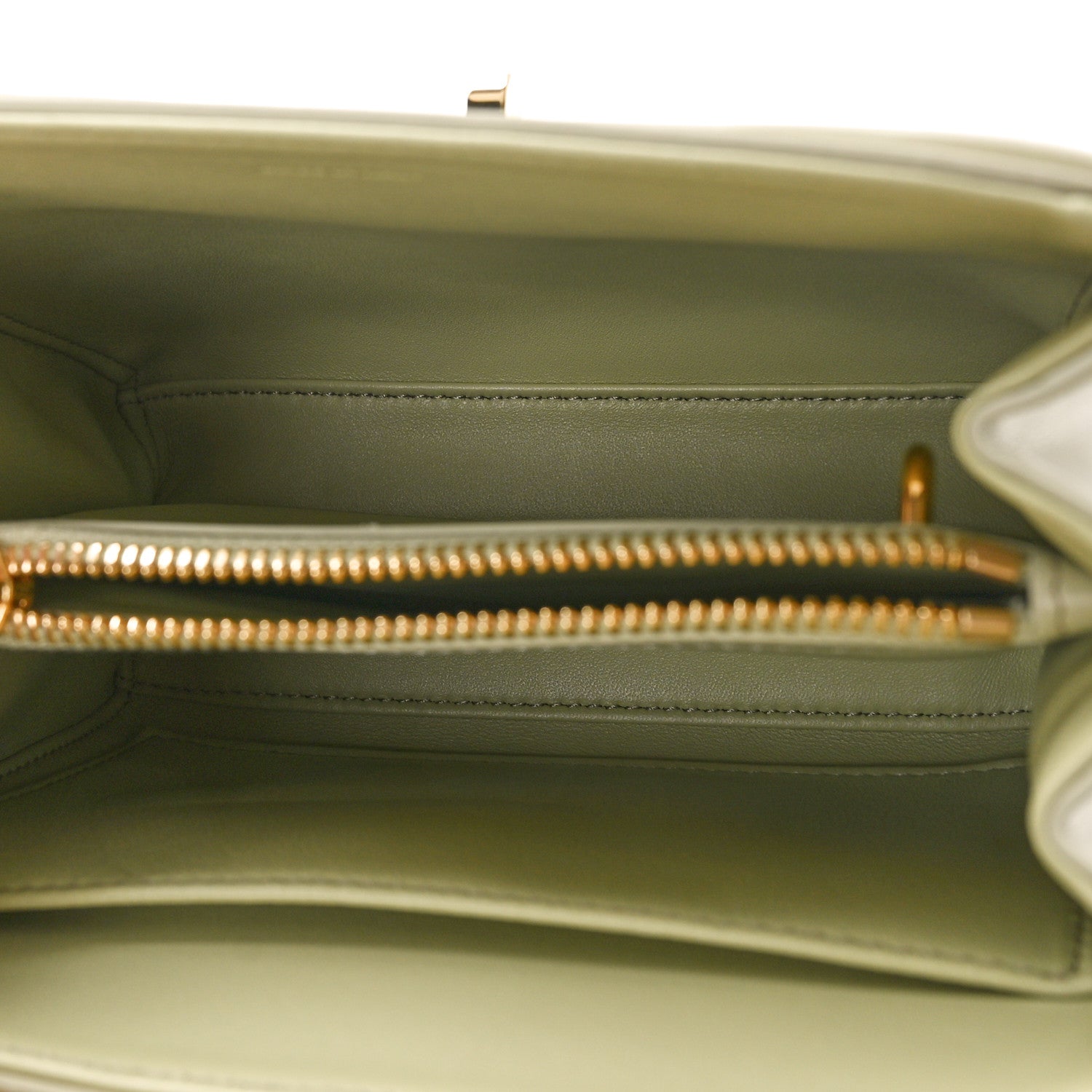 Celine Satinated Calfskin Mini 16 Top Handle Bag Almond Green 5 of 8