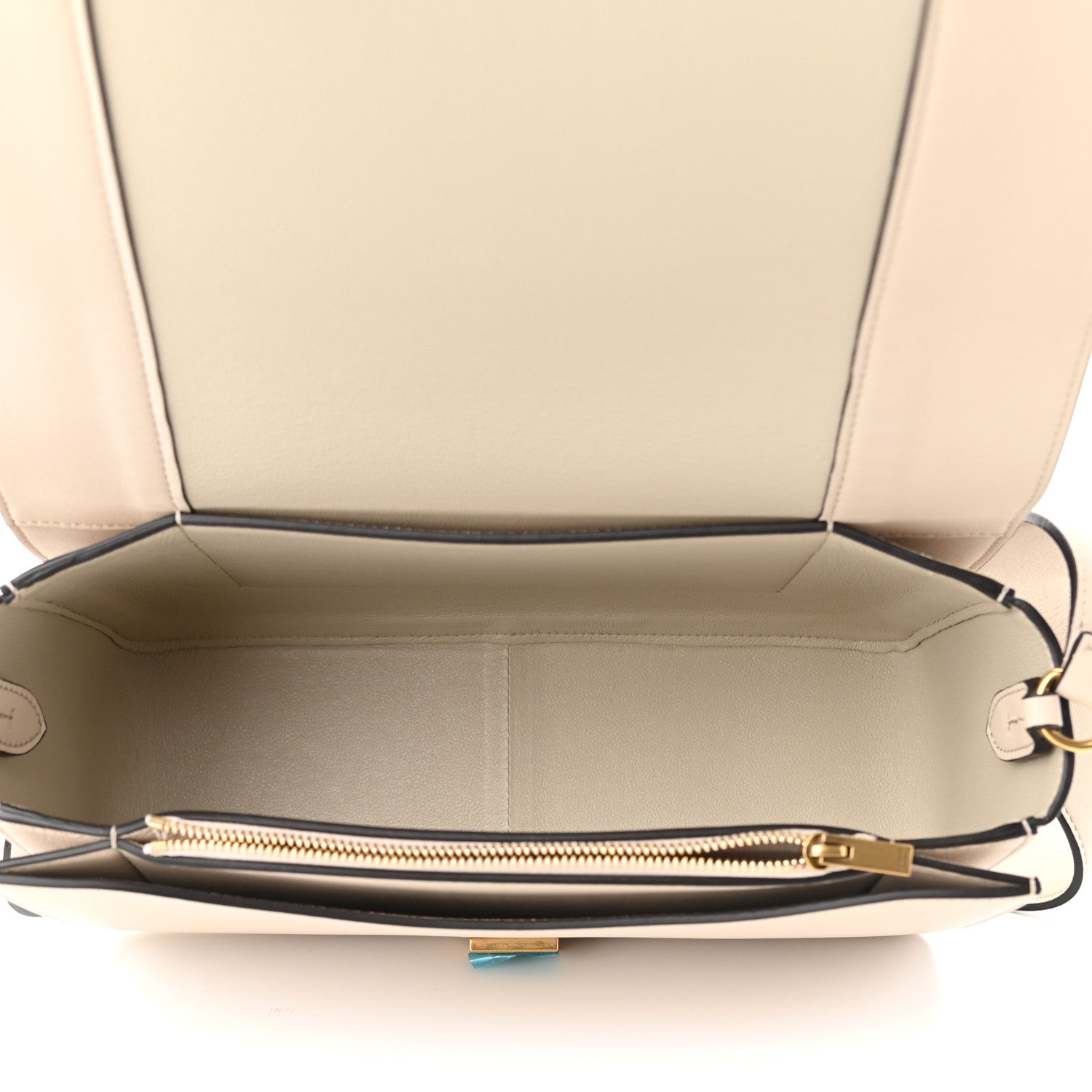 Celine Shiny Smooth Calfskin Medium Frame Shoulder Bag Grege Storm 5 of 9