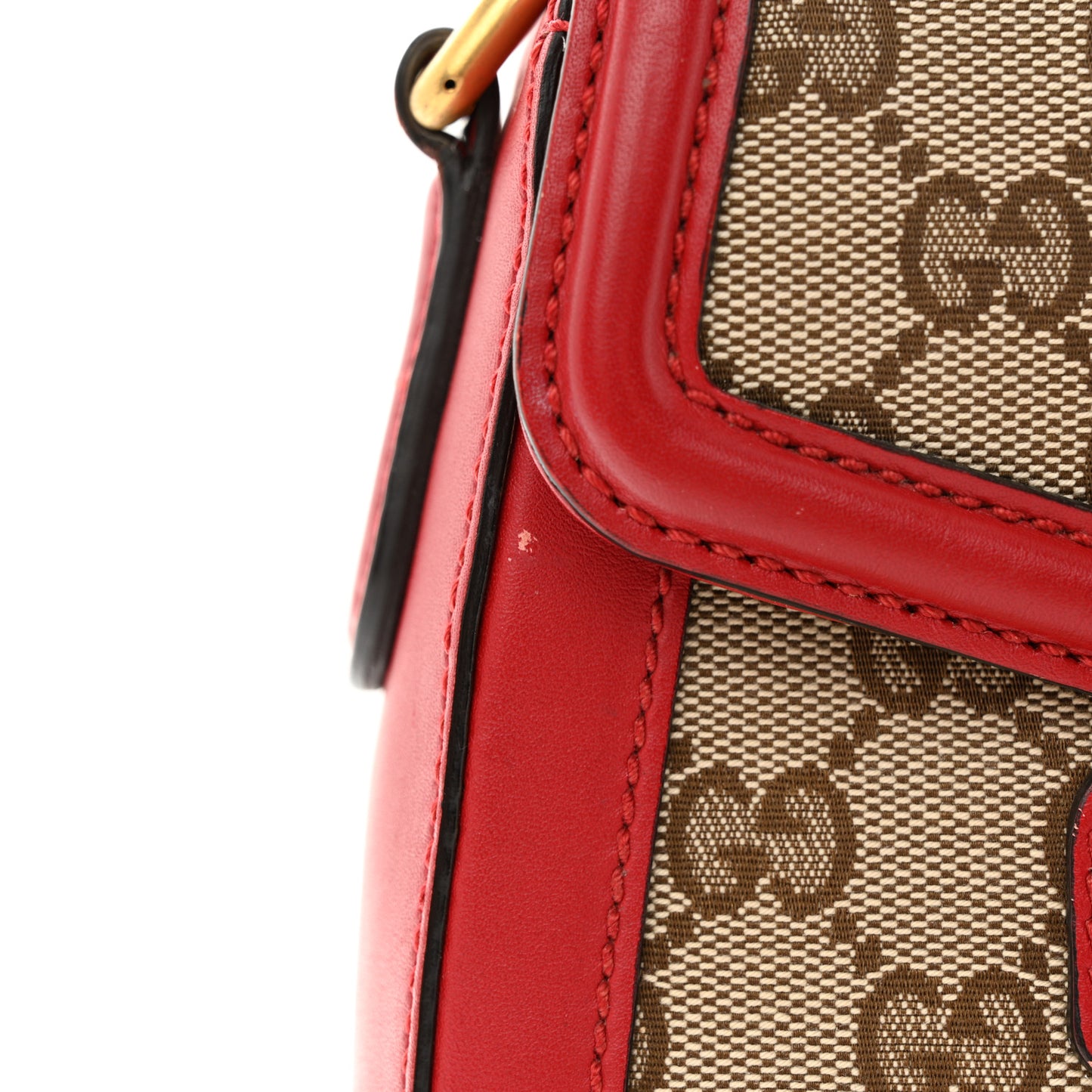 Monogram Ruinart Calfskin Medium Lady Web Shoulder Bag Beige Ebony Hibiscus Red