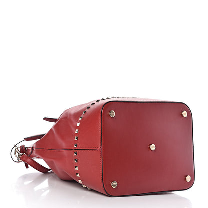 Valentino Garavani Calfskin Lovestud Bucket Rosso Valentino 4 of 8