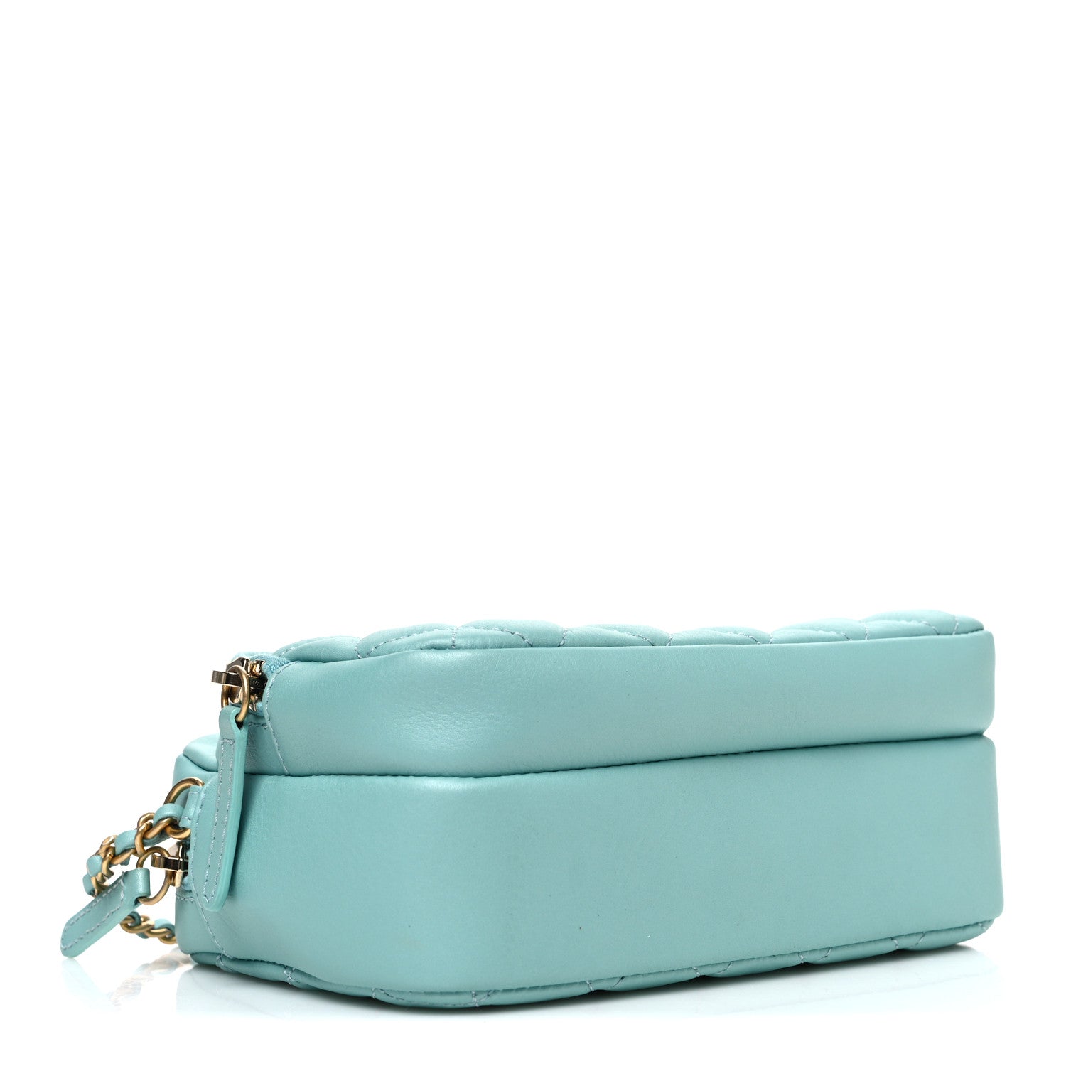 Chanel Calfskin Quilted Day Trips Camera Case Turquoise 4 of 11