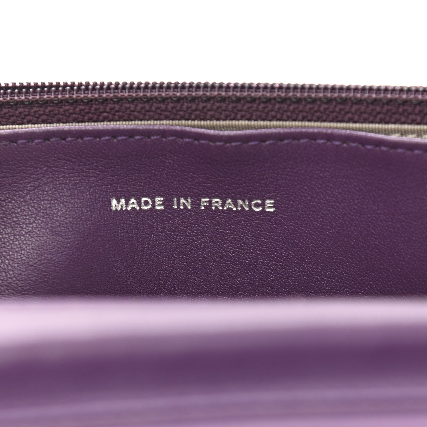 Patent Quilted Brilliant Wallet On Chain WOC Violet