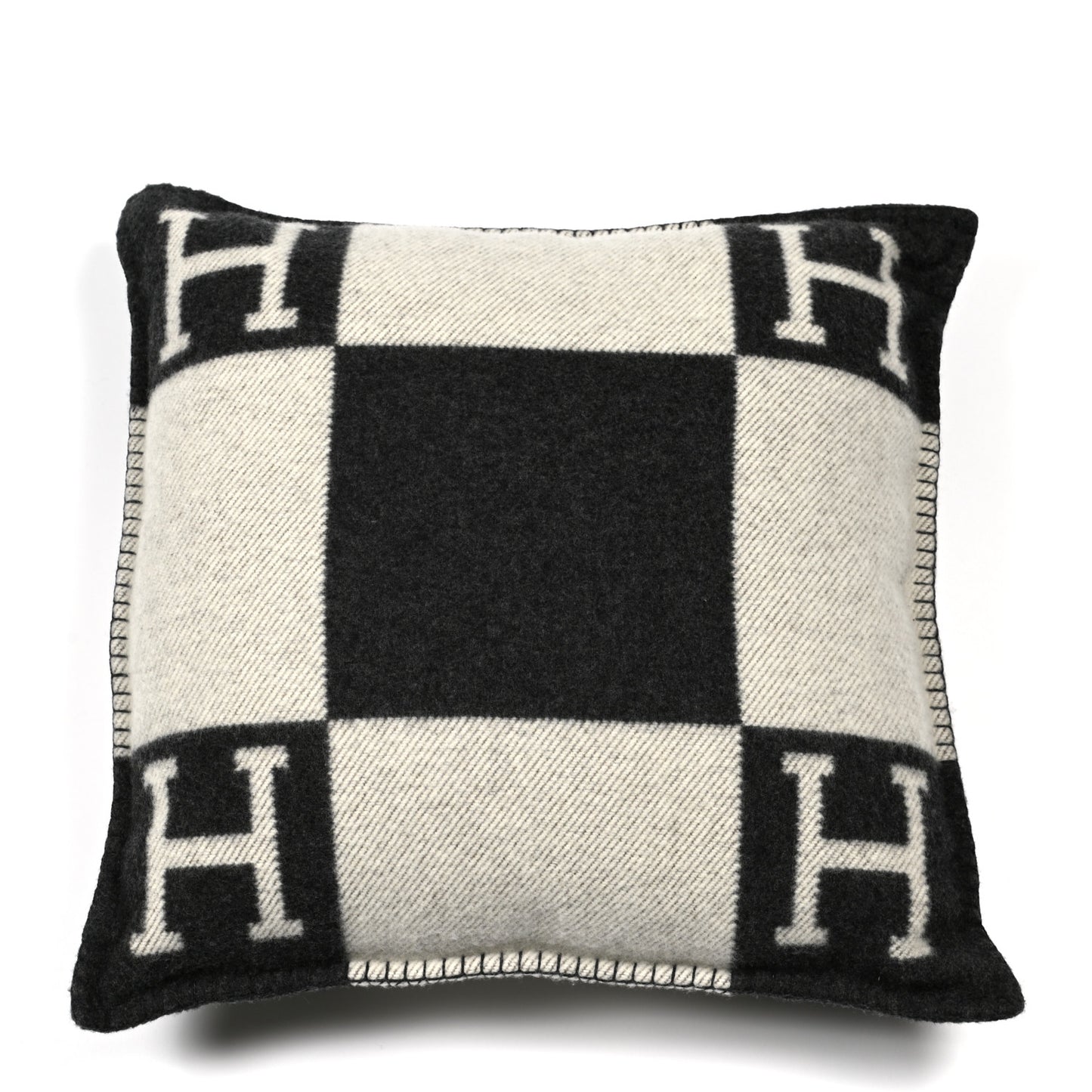 Wool Cashmere Avalon Pillow PM Ecru Gris Fonce