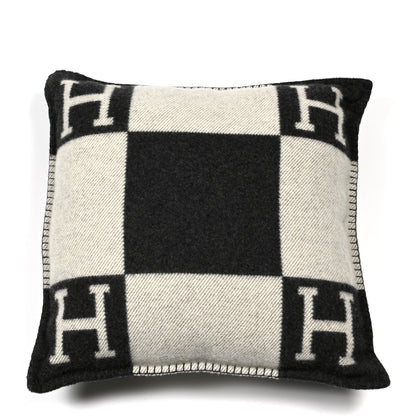 Hermes Wool Cashmere Avalon Pillow PM Ecru Gris Fonce 1 of 3