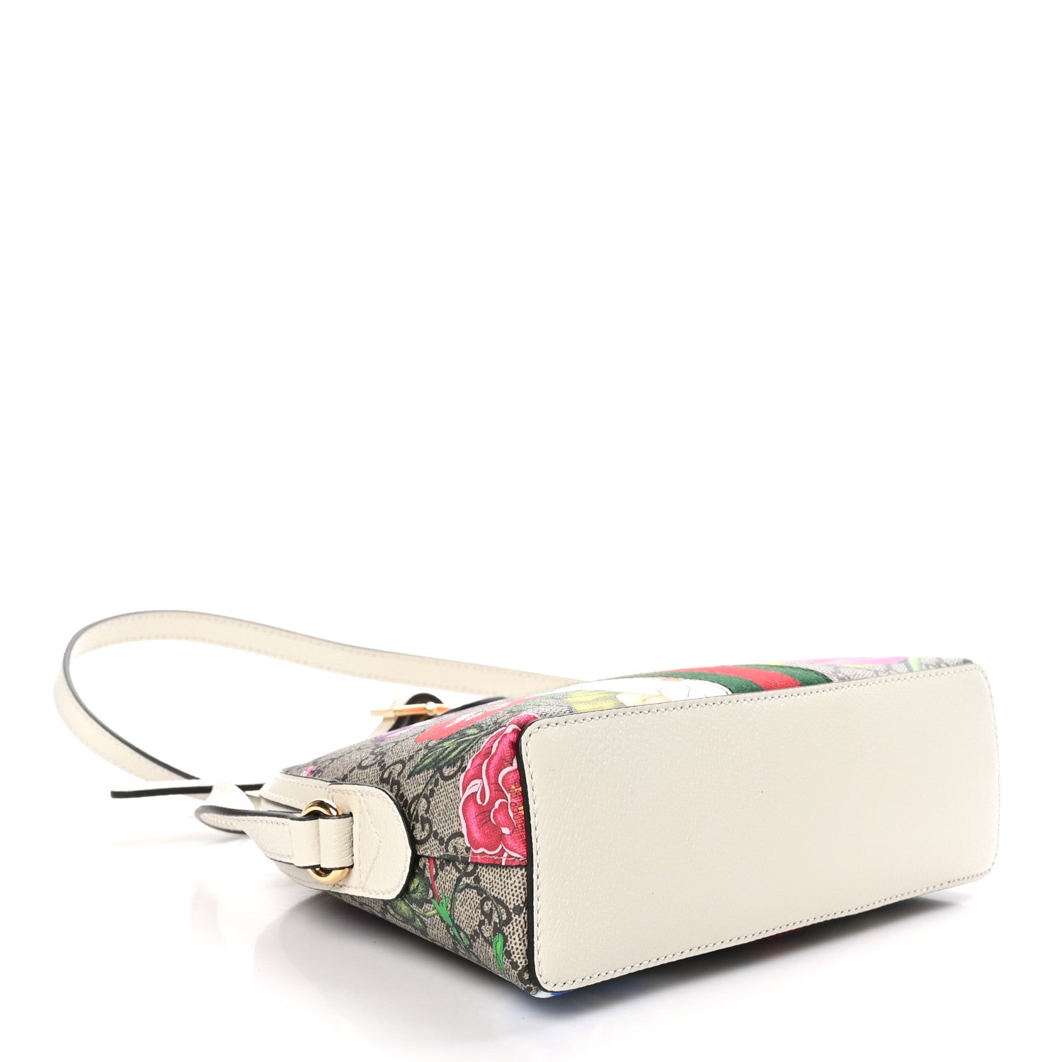 Gucci GG Supreme Monogram Flora Web GG Small Ophidia Dome Shoulder Bag White 4 of 10