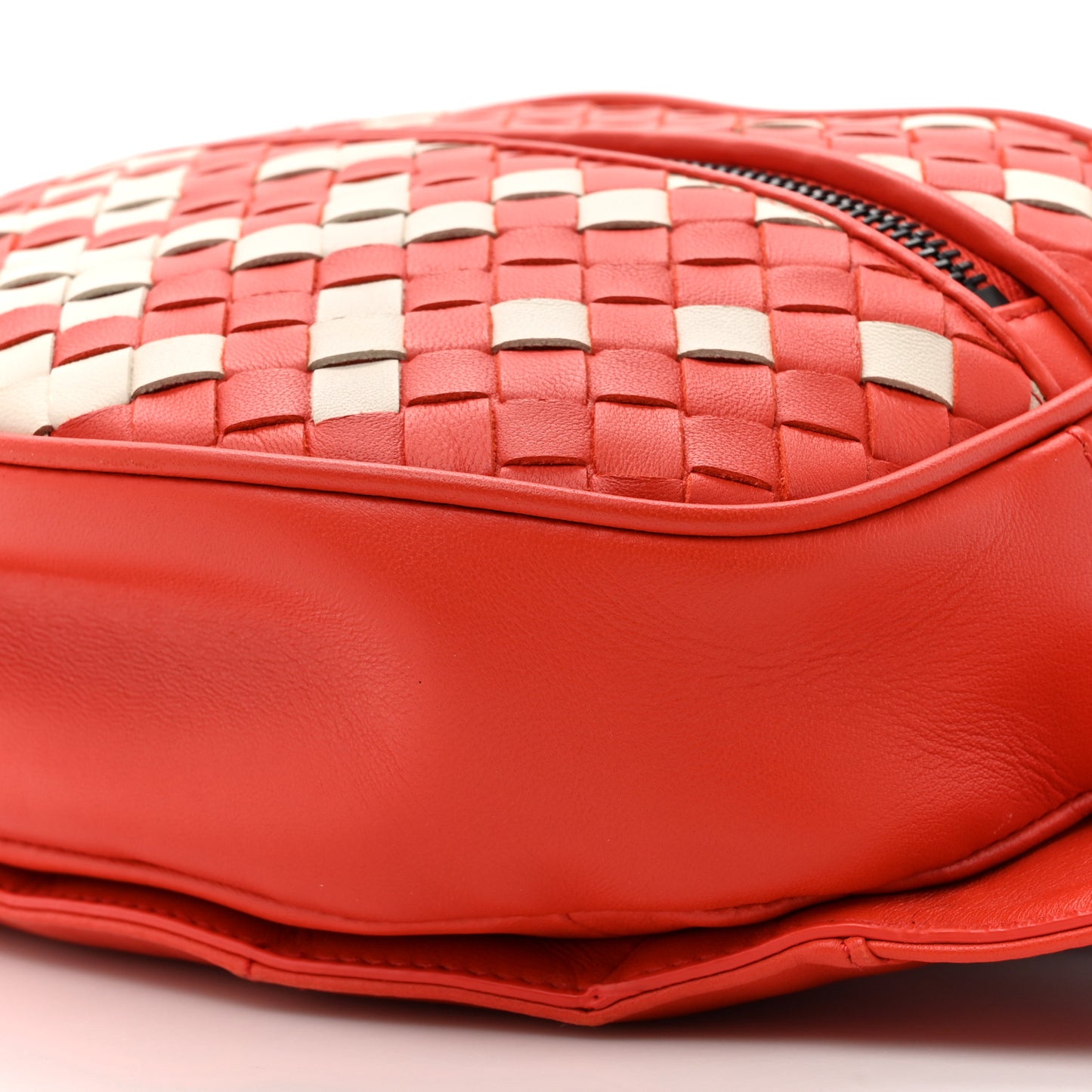 Nappa Intrecciato Belt Bag Red White