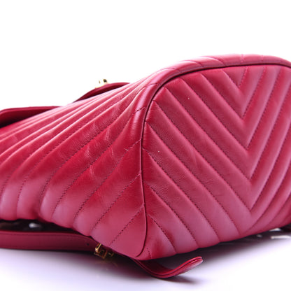 Chanel Calfskin Chevron Quilted Small Urban Spirit Backpack Dark Pink 5 of 9