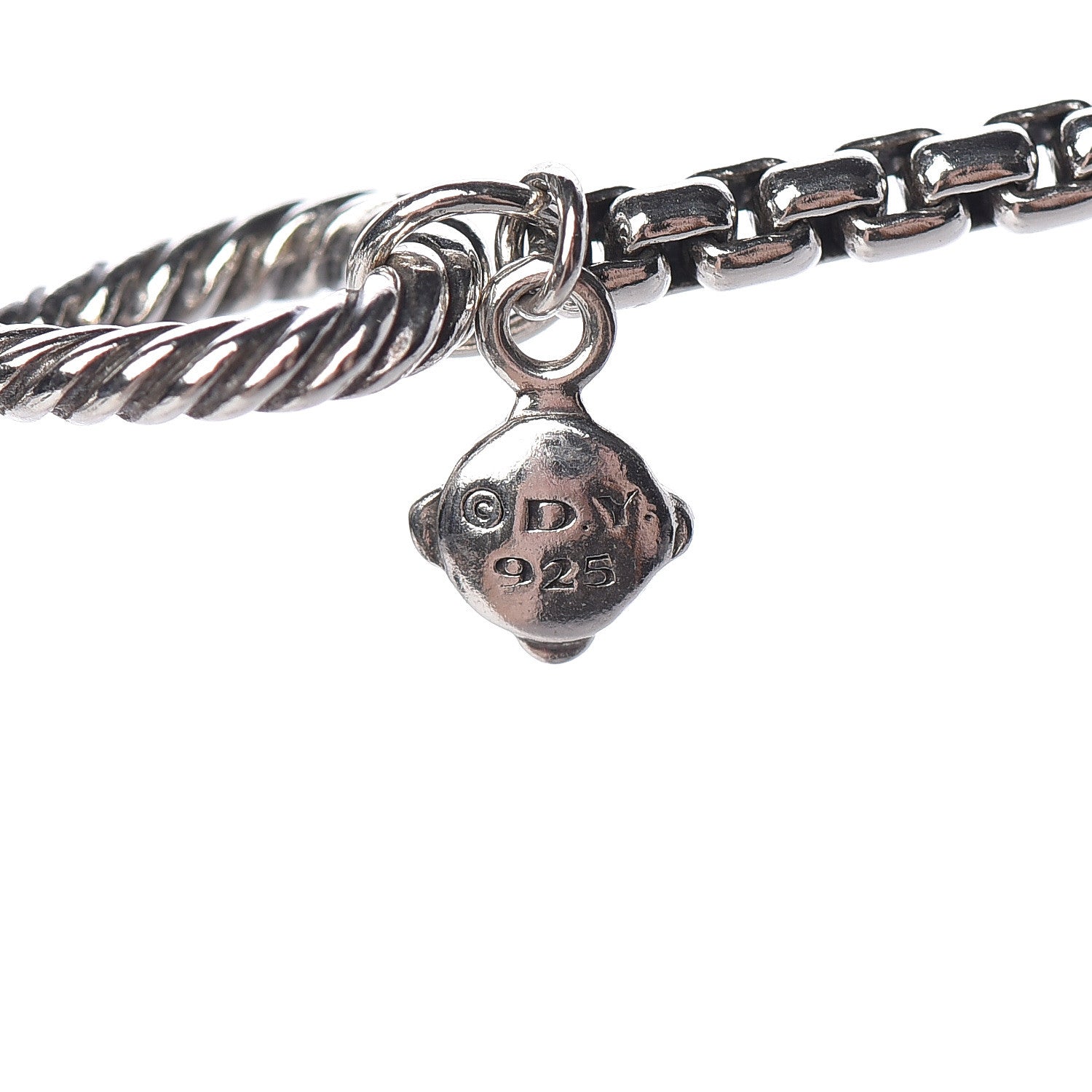 David Yurman Sterling Silver Black Onyx Infinity Necklace 4 of 5