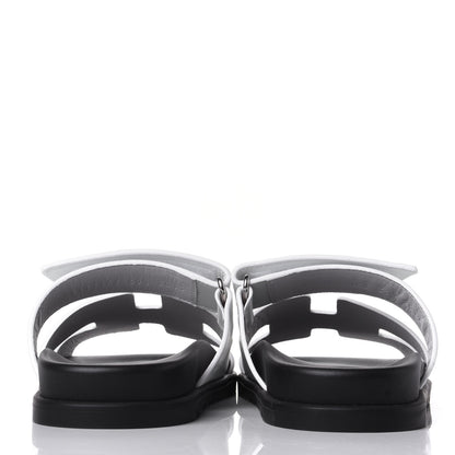 Hermes Calfskin Womens Chypre Sandals 38.5 White 6 of 11