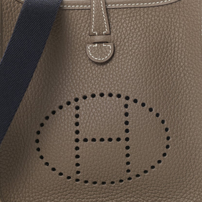 Hermes Taurillon Clemence Amazone Evelyne TPM Etoupe Bleu Indigo 8 of 11