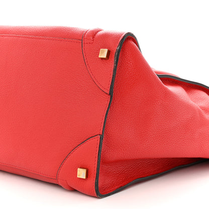 Celine Drummed Calfskin Medium Luggage Coquelicot 10 of 10