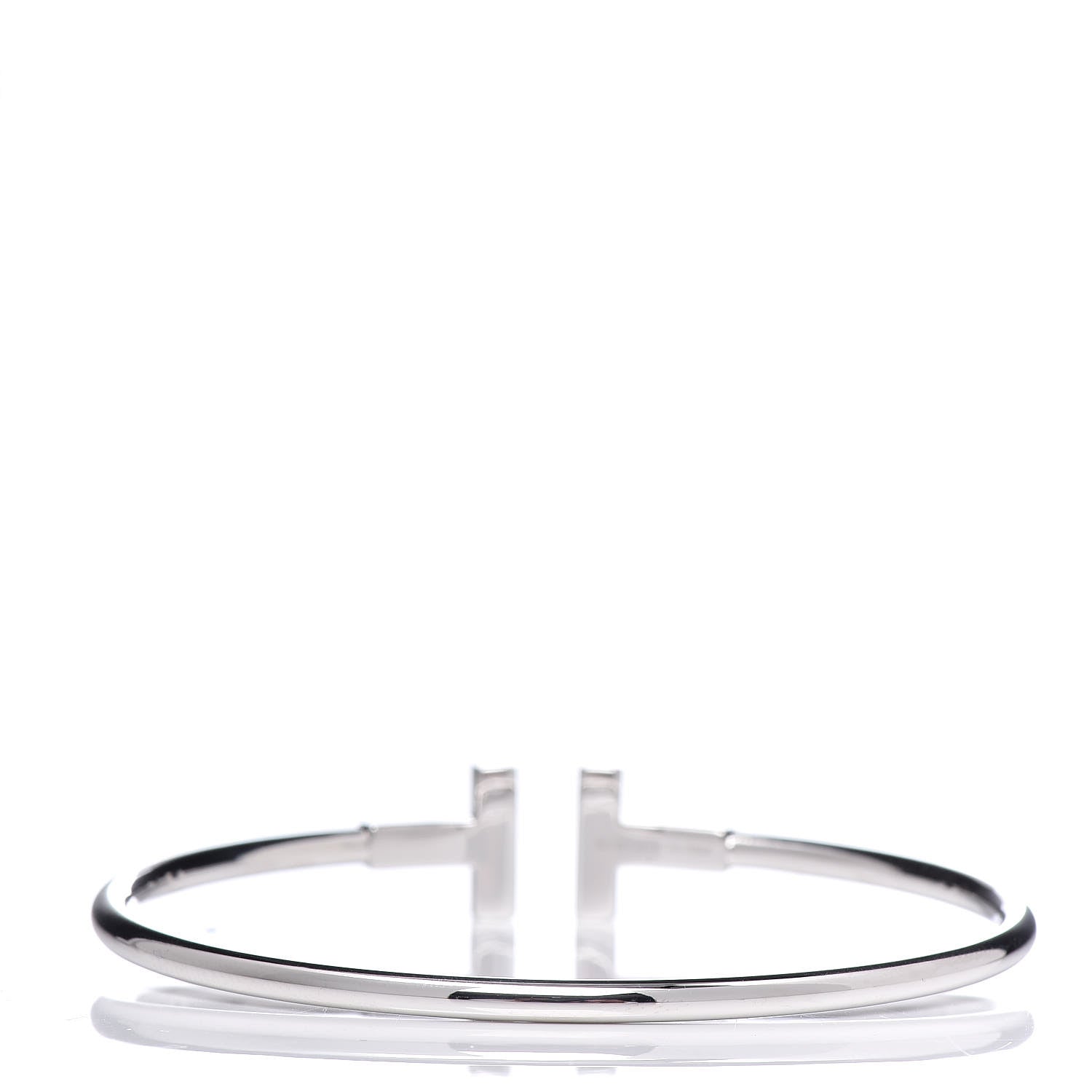 Tiffany 18K White Gold Blue Sapphire T Wire Bracelet 3 of 4