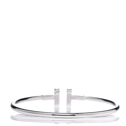 Tiffany 18K White Gold Blue Sapphire T Wire Bracelet 3 of 4
