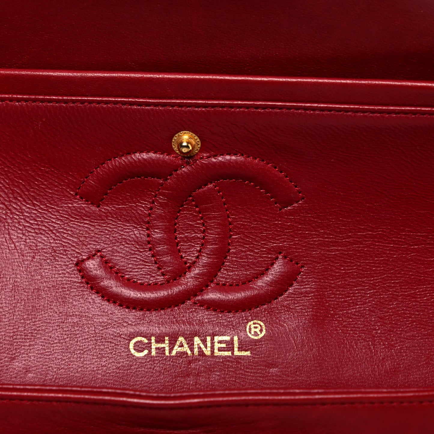 Lambskin Quilted Small Double Flap Red