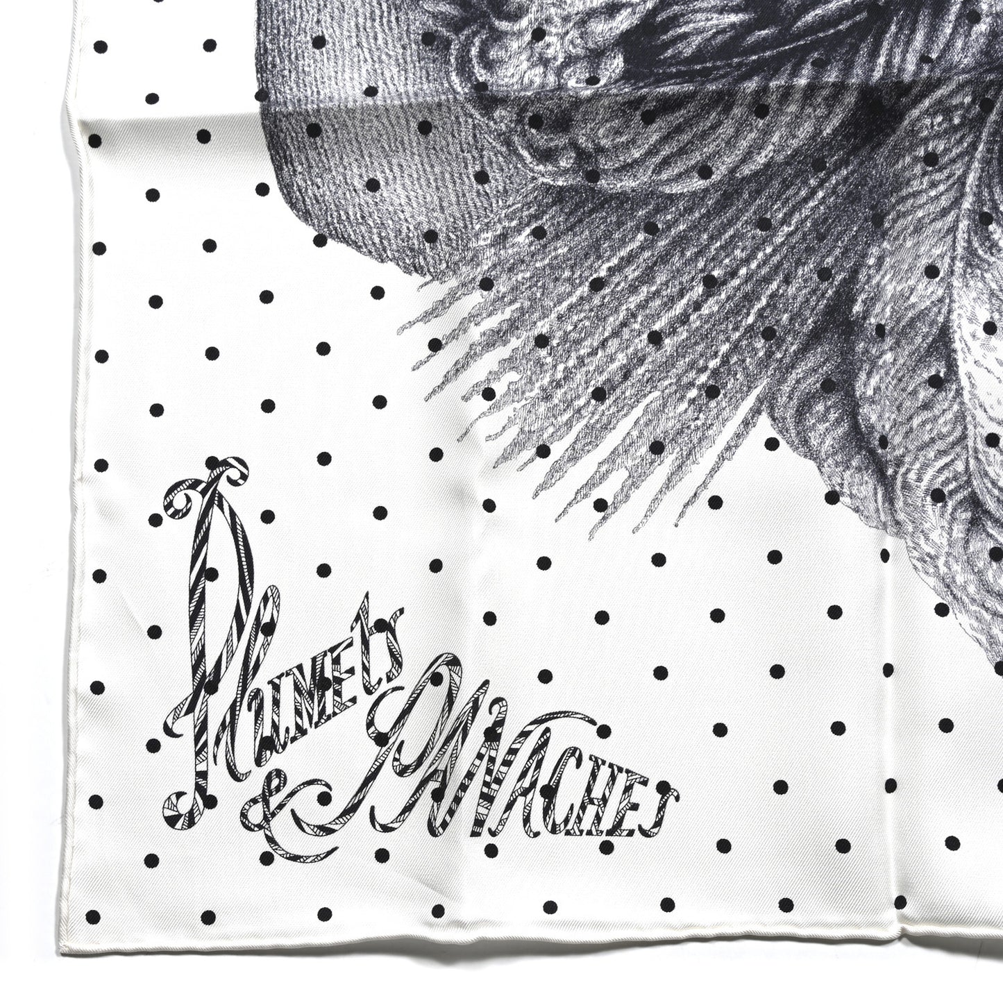 Silk Plumets Et Panaches Scarf 90 White Black Anthracite