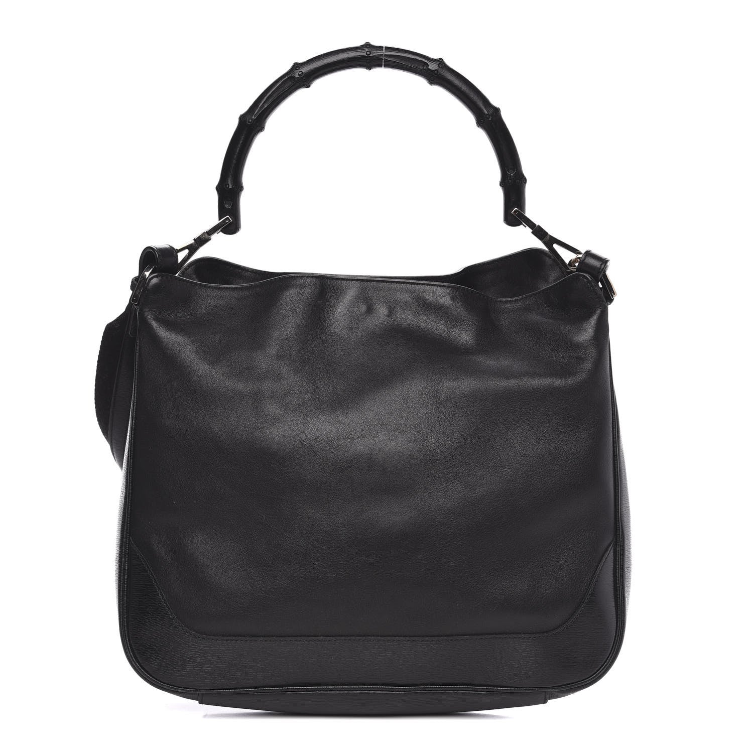 Gucci Calfskin Bamboo Top Handle Bag Black 1 of 12