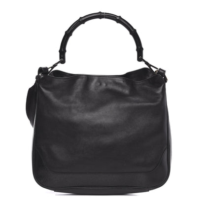 Gucci Calfskin Bamboo Top Handle Bag Black 1 of 12
