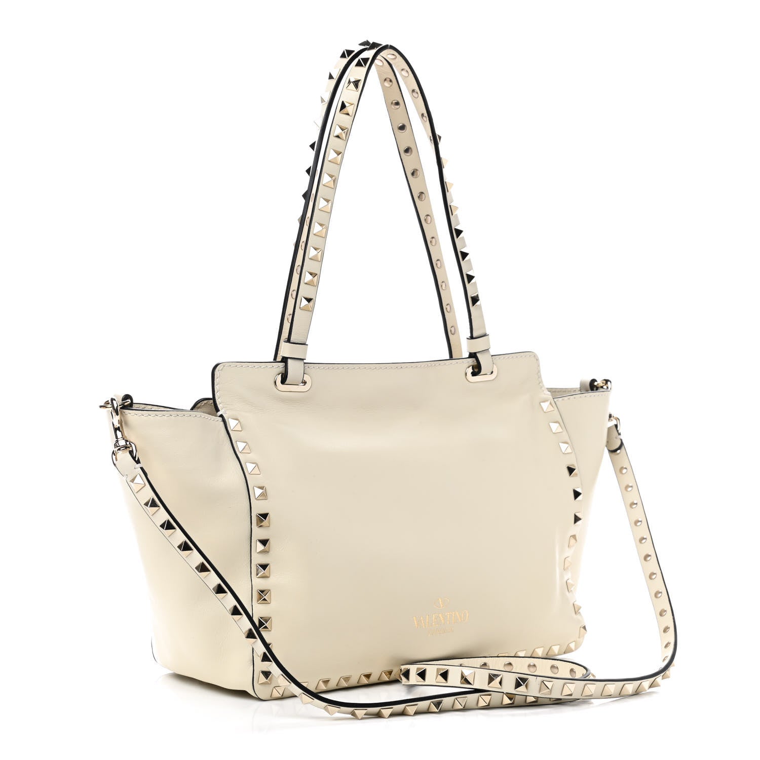 Valentino Garavani Vitello Small Rockstud Tote Ivory 4 of 13