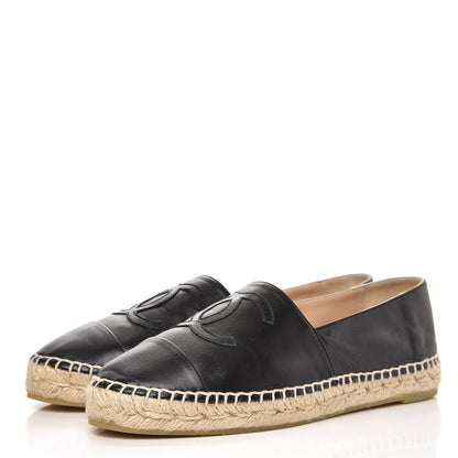 Chanel Lambskin CC Espadrilles 39 Black 2 of 10
