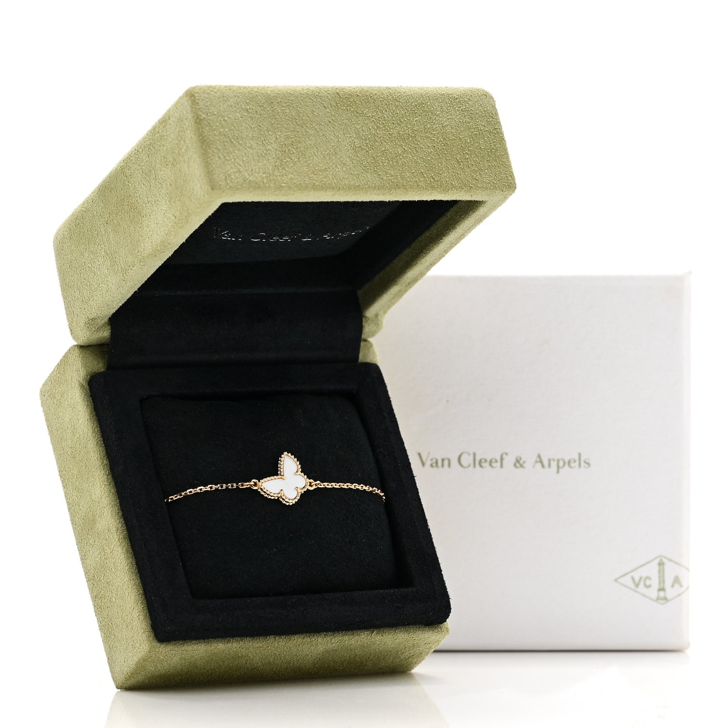 18K Yellow Gold Mother of Pearl Sweet Alhambra Butterfly Bracelet