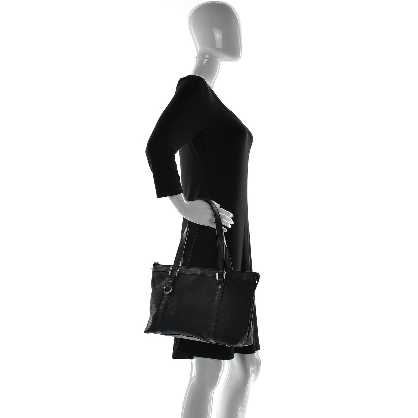 Nylon Monogram Medium Abbey Tote Black