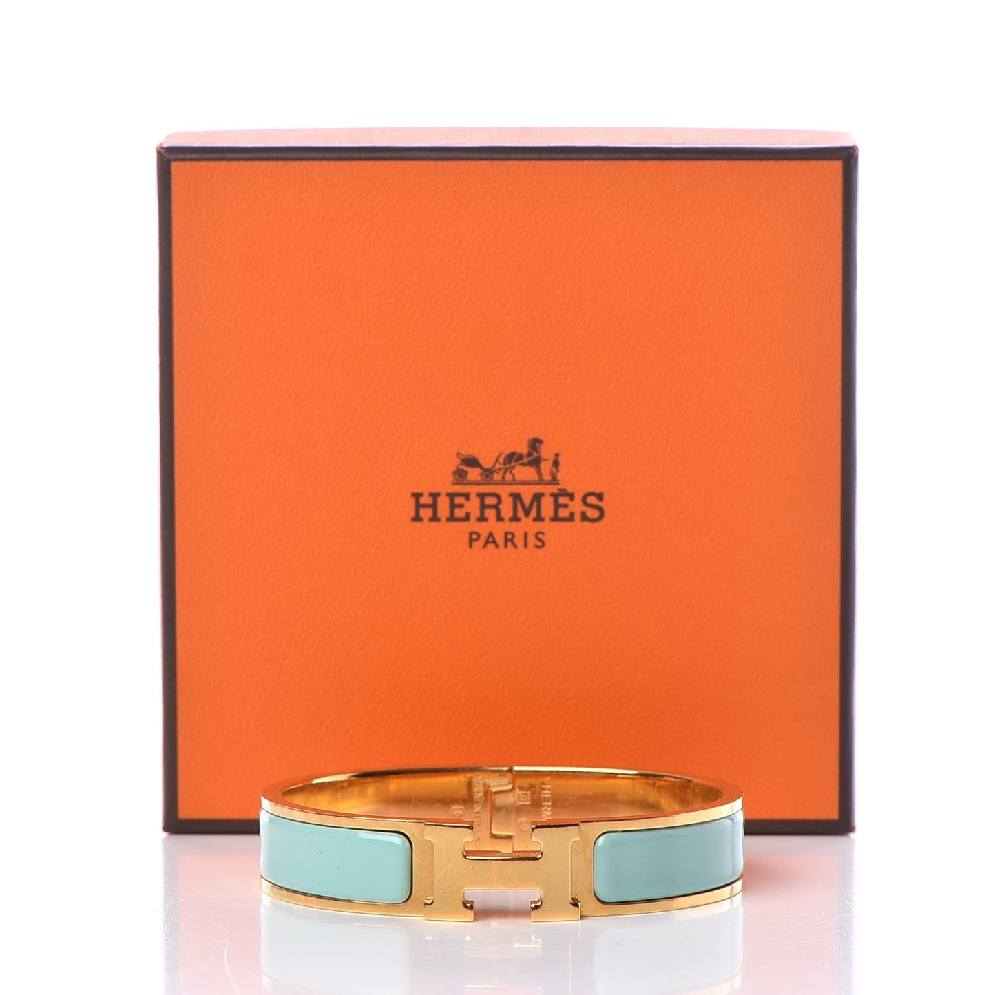 Enamel Narrow Clic Clac H Bracelet PM Lagon