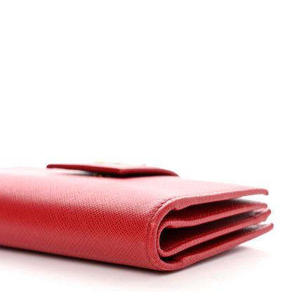 Prada Saffiano Metal Medium Wallet Rosso 9 of 9