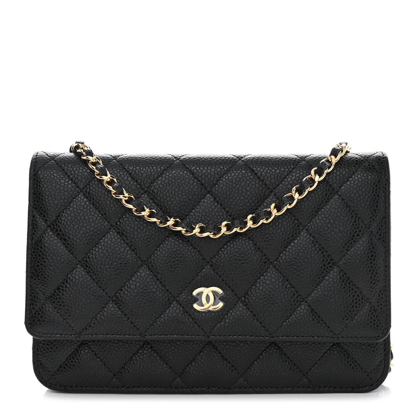 Caviar Quilted Wallet On Chain WOC Black