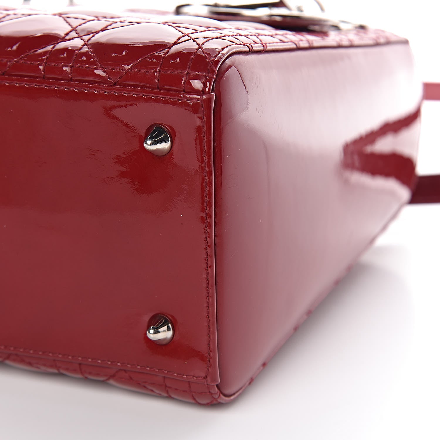 Christian Dior Patent Cannage Medium Lady Dior Red 9 of 10