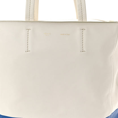 Celine Smooth Lambskin Small Vertical Bi-Cabas White Blue 7 of 9