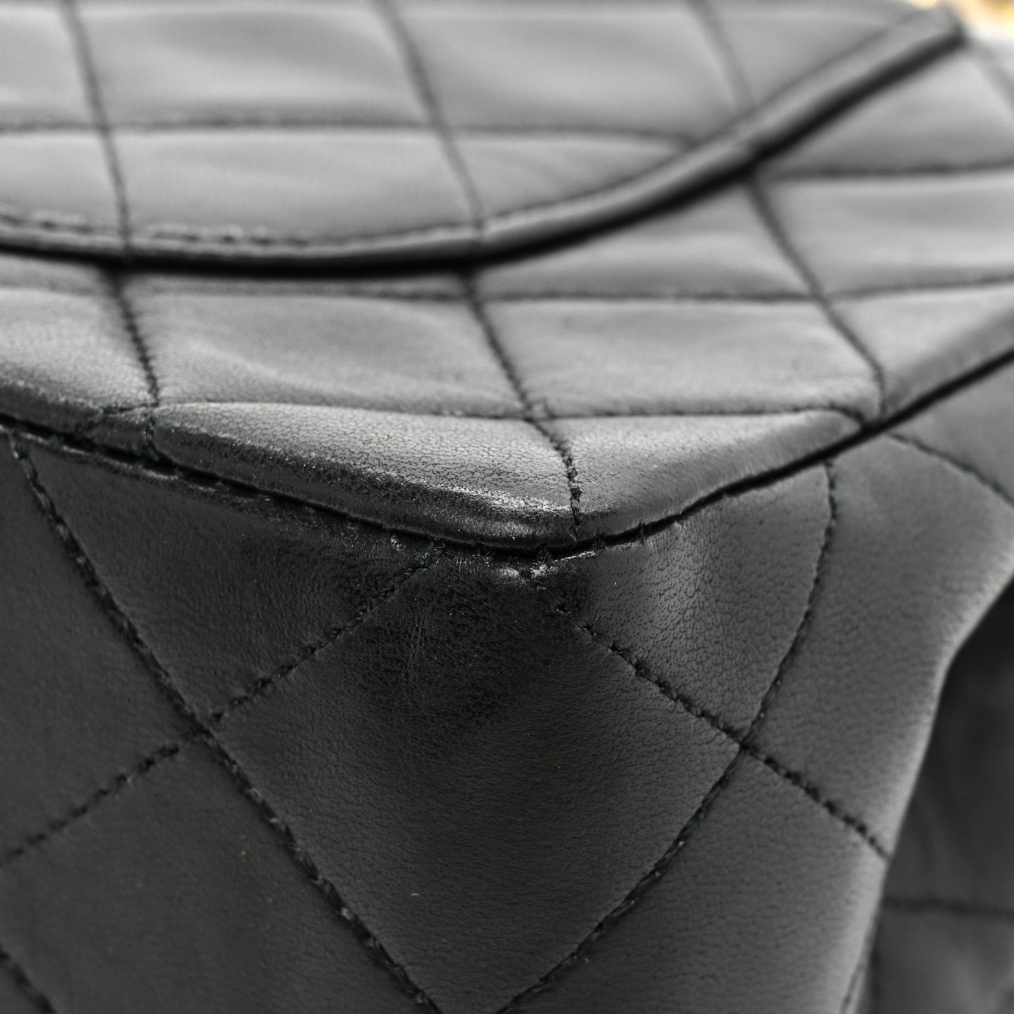 Lambskin Quilted Small Double Flap Black
