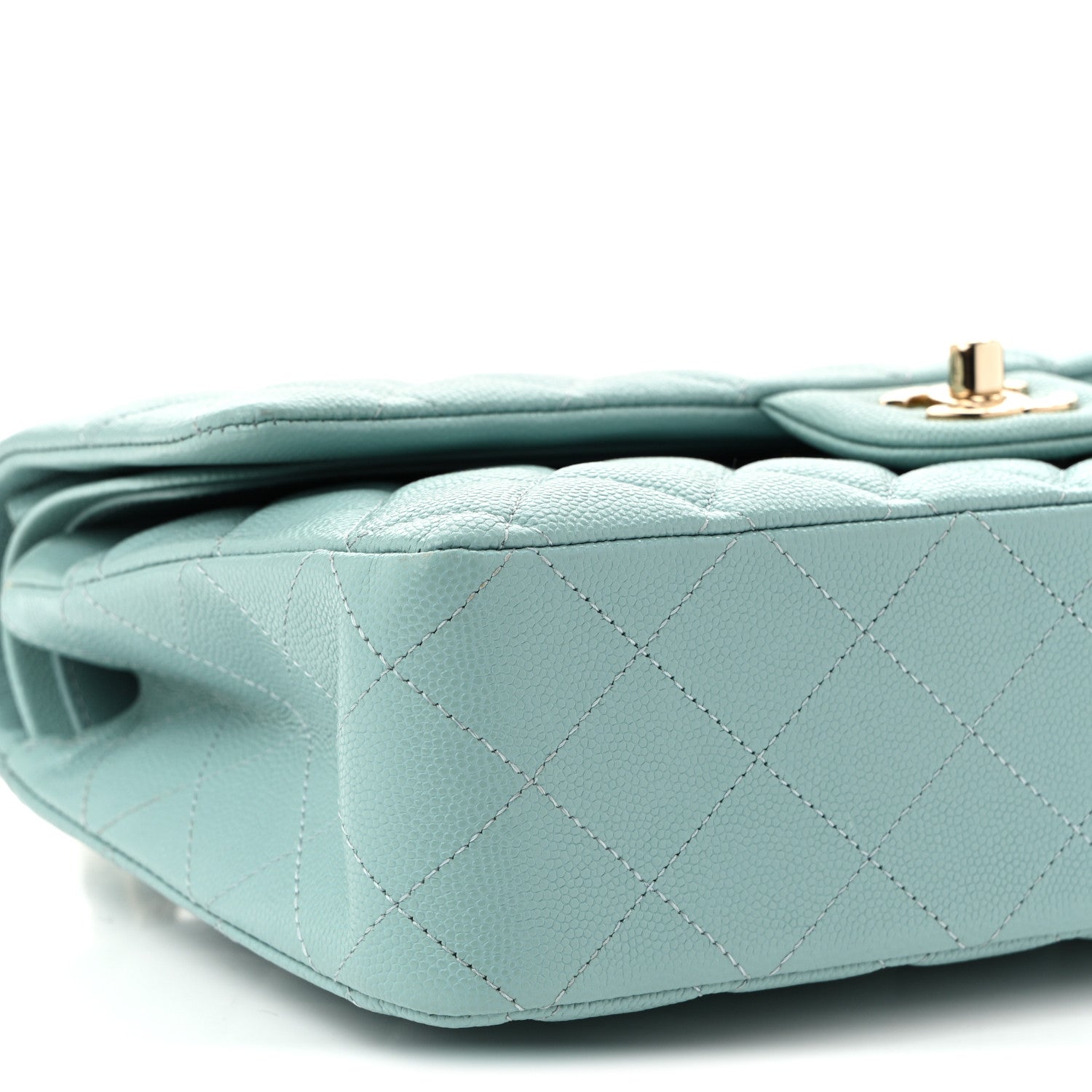 Chanel Caviar Quilted Medium Double Flap Light Blue 9 of 10