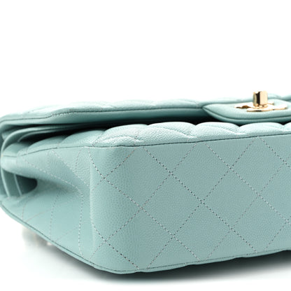 Chanel Caviar Quilted Medium Double Flap Light Blue 9 of 10
