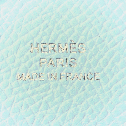 Hermes Epsom Verso Calvi Duo Card Case Vert Jade Bleu Brume 7 of 10
