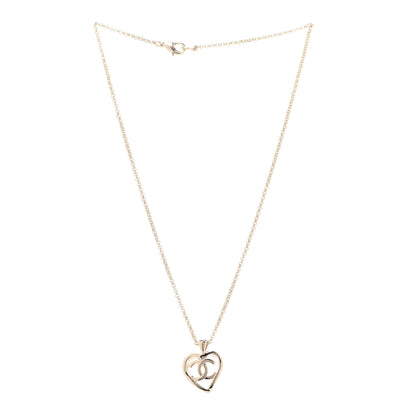 Chanel CC Heart Chain Pendant Necklace Gold 3 of 6