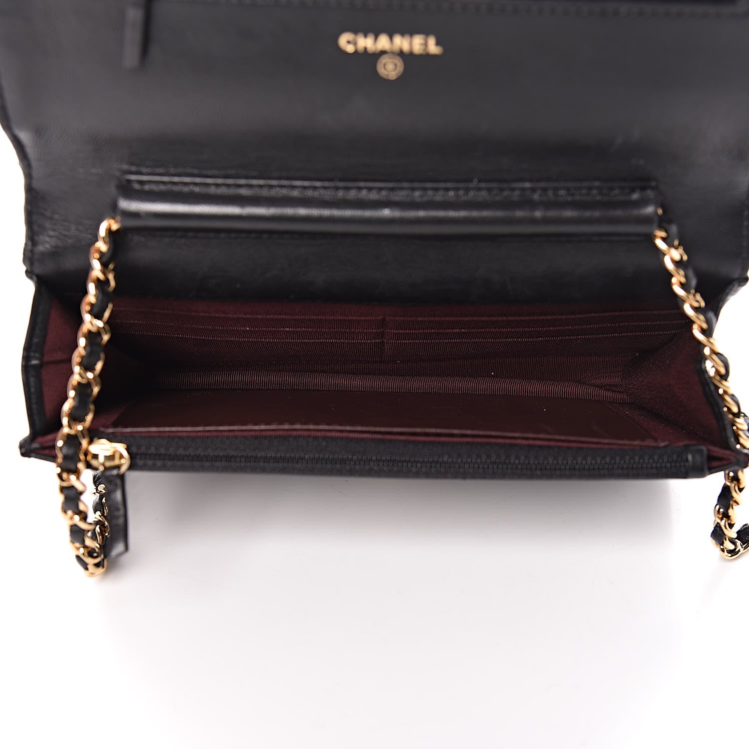 Chanel Lambskin Quilted Wallet On Chain WOC Black 5 of 14