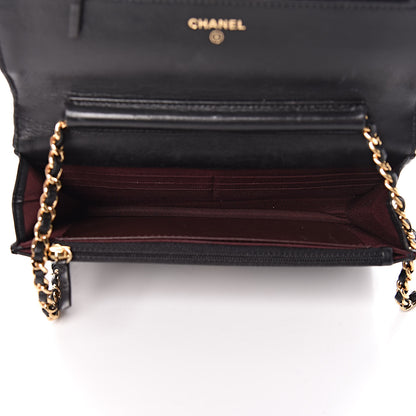 Chanel Lambskin Quilted Wallet On Chain WOC Black 5 of 14