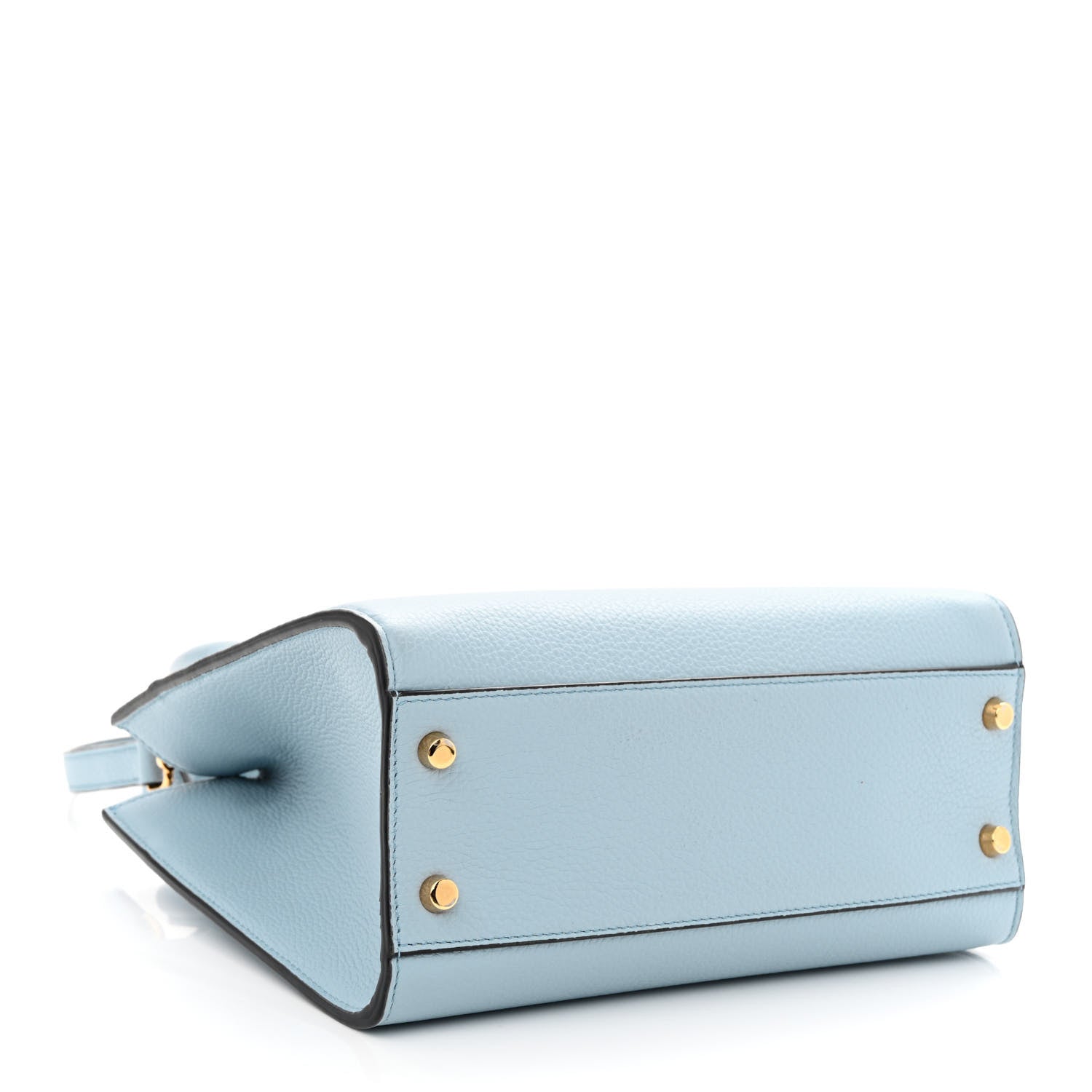 Versace Grainy Calfskin Virtus Top Handle Tote Light Blue 4 of 11