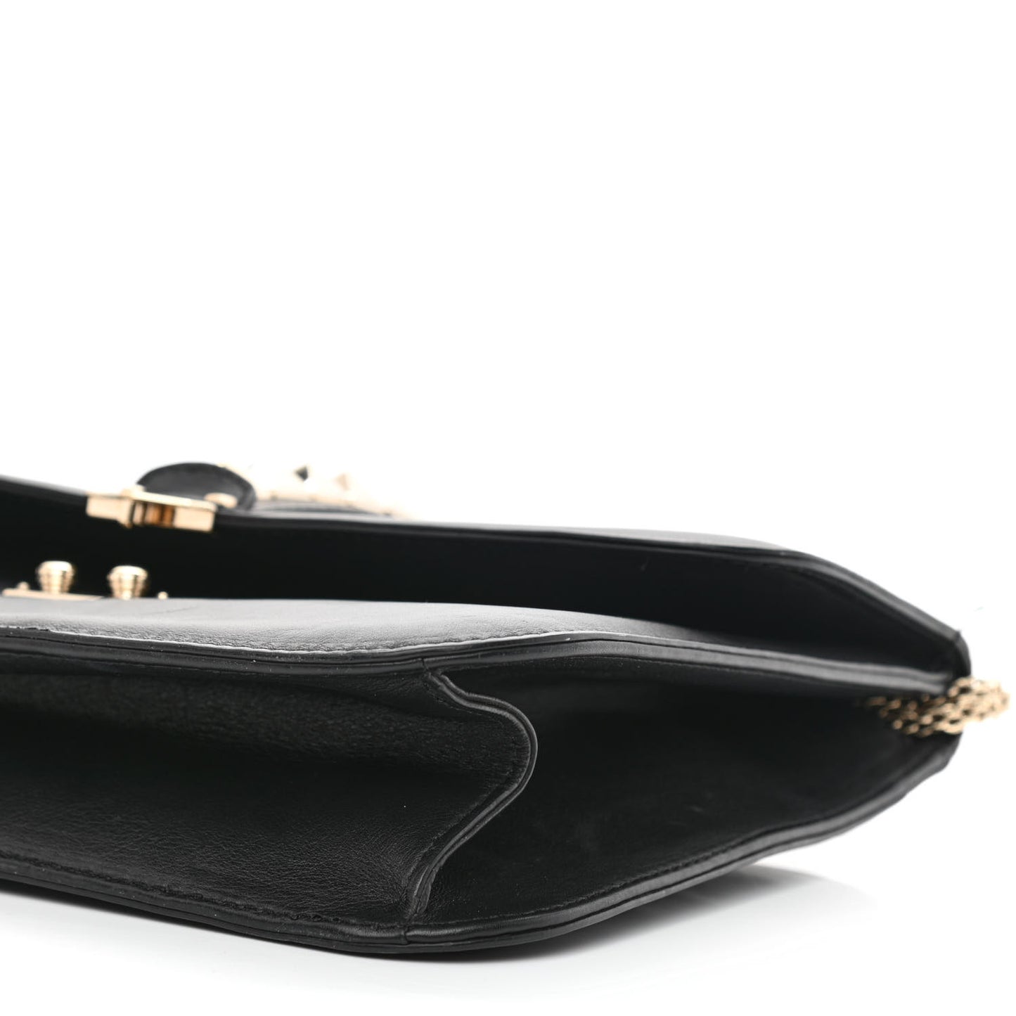 Vitello Medium Glam Lock Rockstud Flap Black