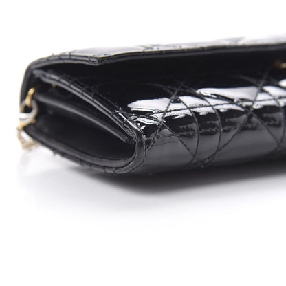 Christian Dior Patent Cannage Rendezvous Chain Wallet Black 9 of 10