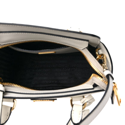 Prada Saffiano Soft Calfskin Mini Zippered Tote White 4 of 8