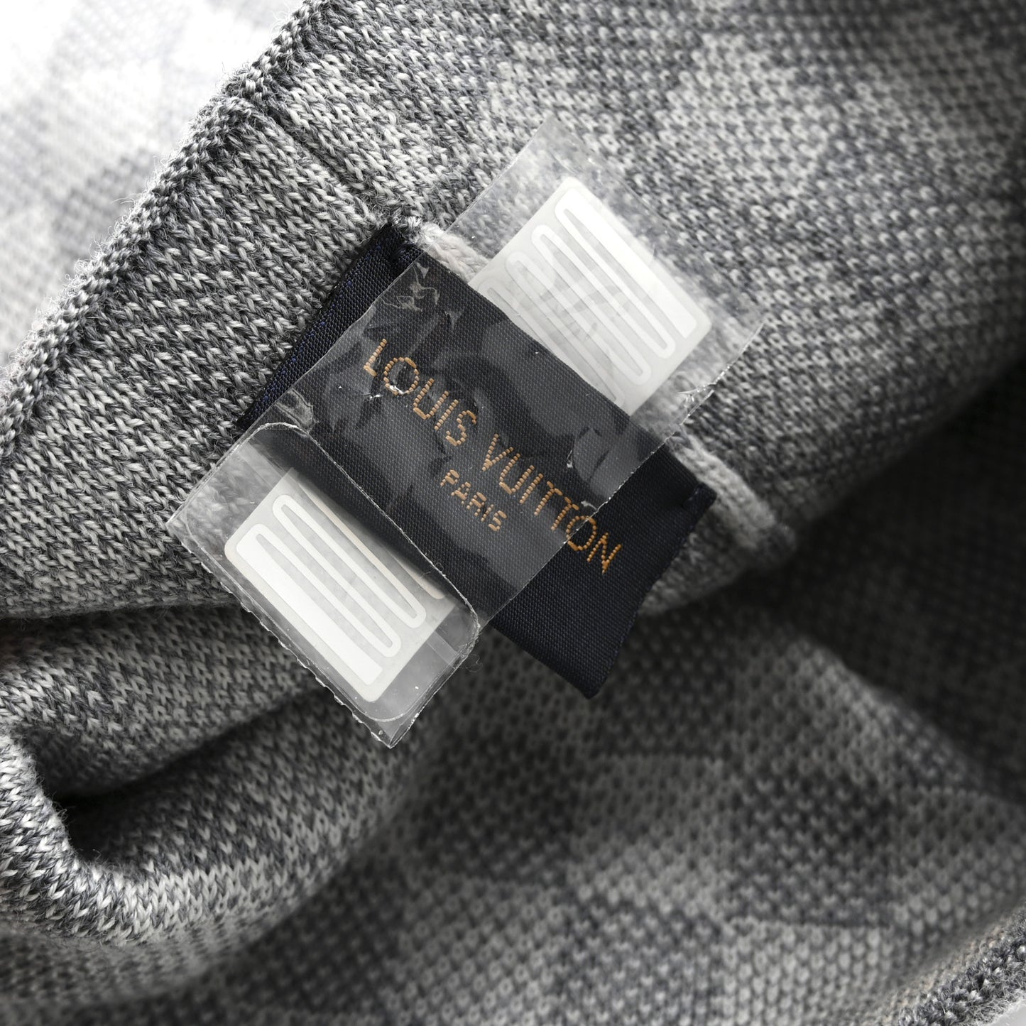 Wool Bonnet Petit Damier Beanie Hat Grey