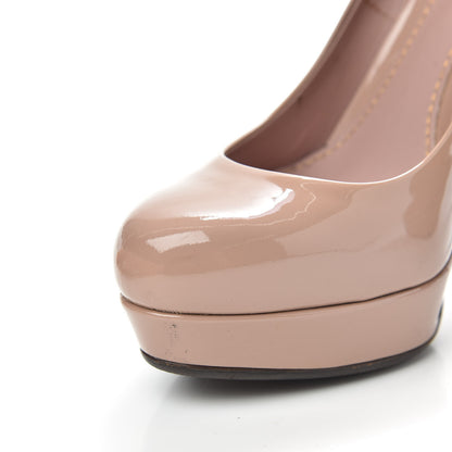 Gucci Vernice Crystal Platform Pumps 35.5 Dark Cipria 10 of 11