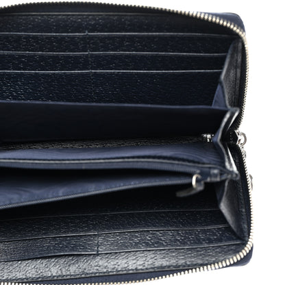 Gucci GG Supreme Monogram Textured Dollar Calfskin Web Ophidia Zip Around Wallet Beige Blue 5 of 8
