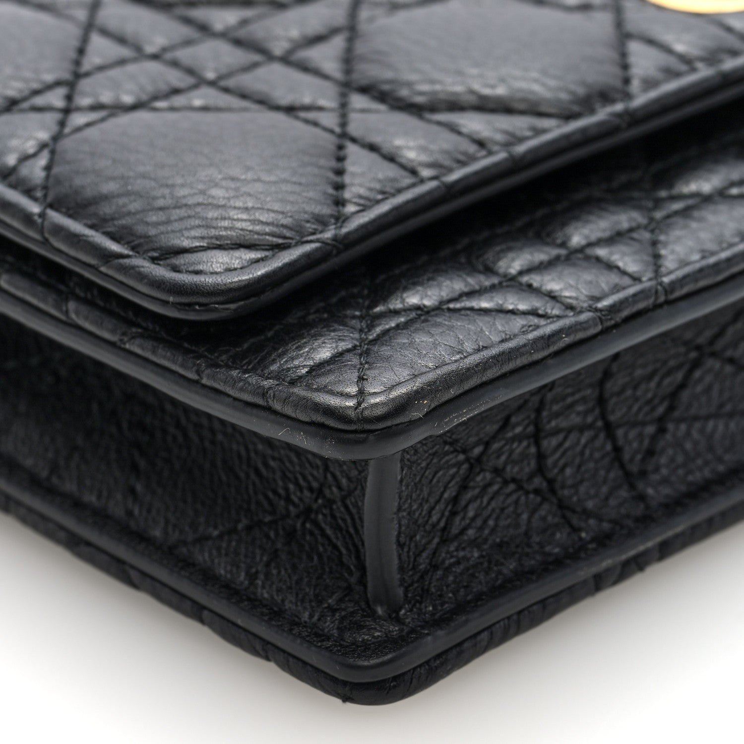 Christian Dior Supple Calfskin Caro Pouch with Chain Black 8 of 10