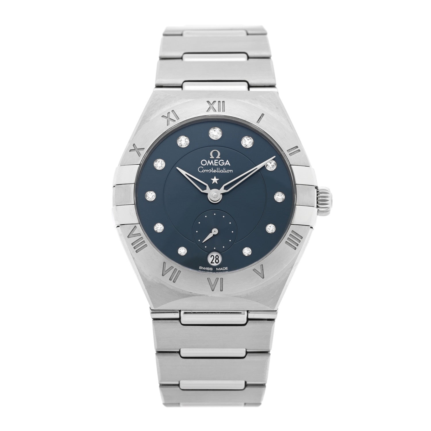 Omega Stainless Steel Diamond 34mm Constellation Co-axial Master Chronometer Automatic Watch Blue 131.10.34.20.53.001 1 of 5