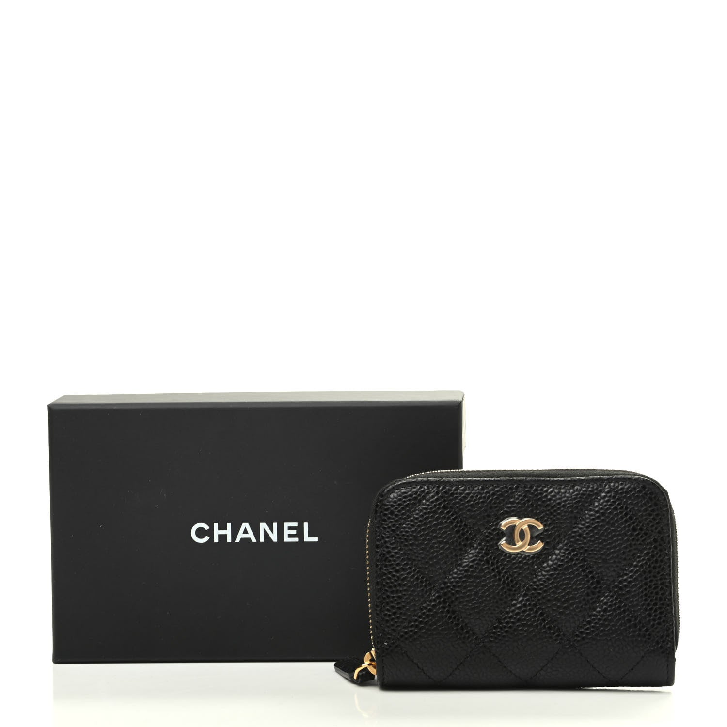 Chanel Caviar Quilted Zip Coin Purse Black 10 of 10
