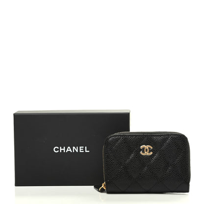 Chanel Caviar Quilted Zip Coin Purse Black 10 of 10