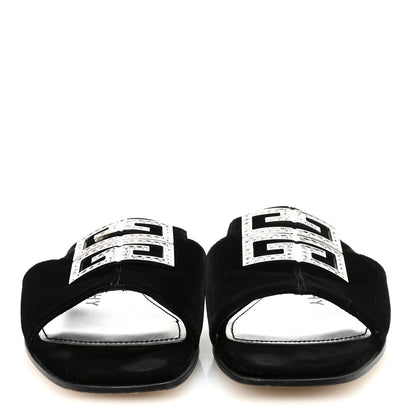 Givenchy Velvet Crystal 4G Flat Sandals 36.5 Black 3 of 9
