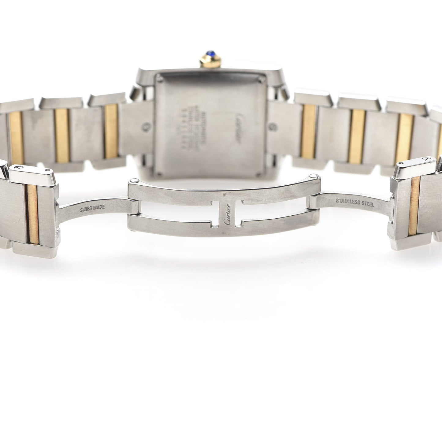 Stainless Steel 18K Yellow Gold 28mm Tank Francaise Automatic Watch